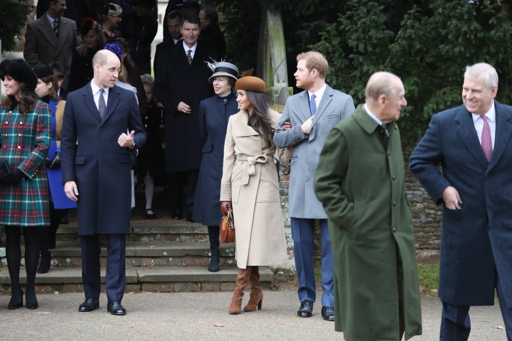 Meghan and William shared a friendly glance as they left the Church of St. Mary Magdalene in Sandringham on Christmas Day in 2017.