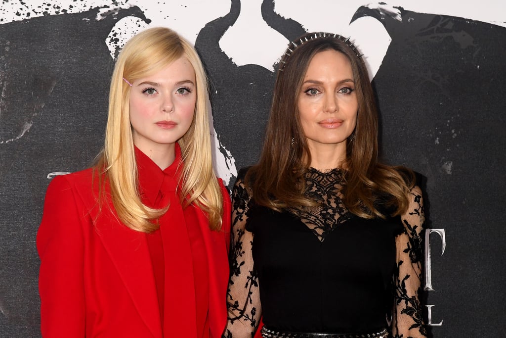 Elle Fanning and Angelina Jolie at the Maleficent: Mistress of Evil London Photocall