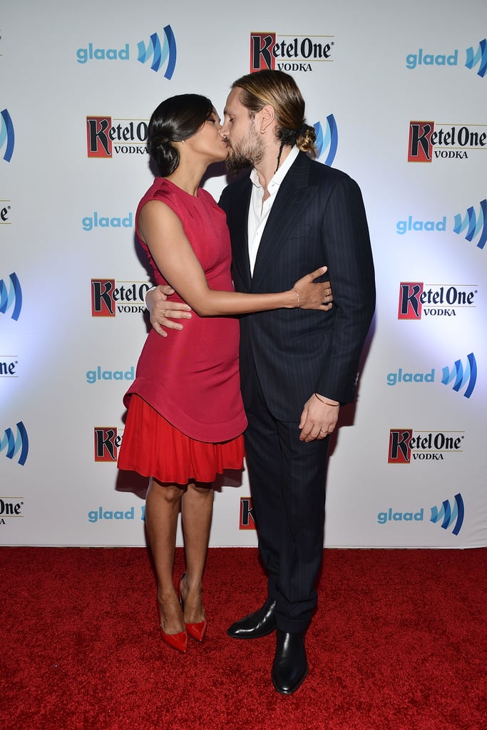 The couple kissed on the red carpet at the GLAAD Media Awards in March 2015.