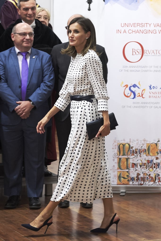 Queen Letizia's Massimo Dutti Midi Dress September 2018