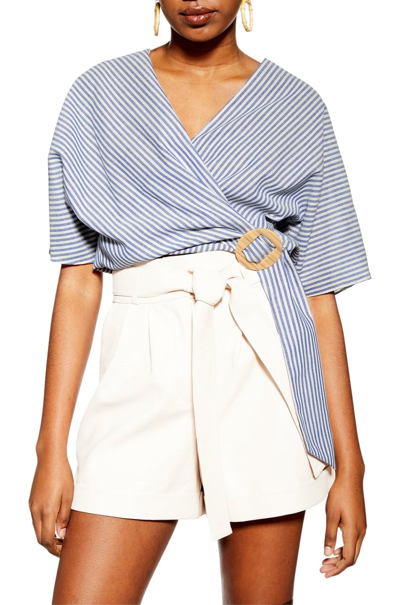 Topshop Buckle Wrap Top