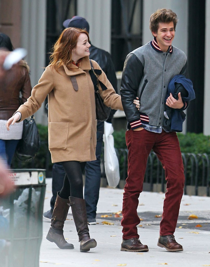 The adorable duo cracked up during a couple's outing in NYC in November 2011.