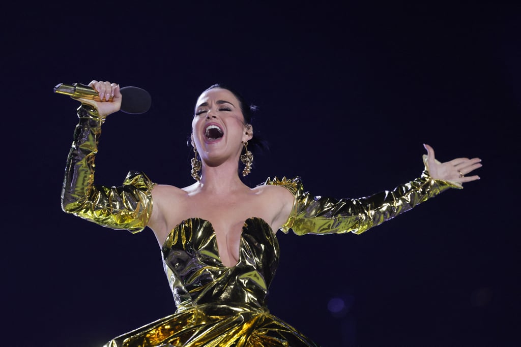 Katy Perry's Gold Dress at King's Coronation Concert | POPSUGAR Fashion ...