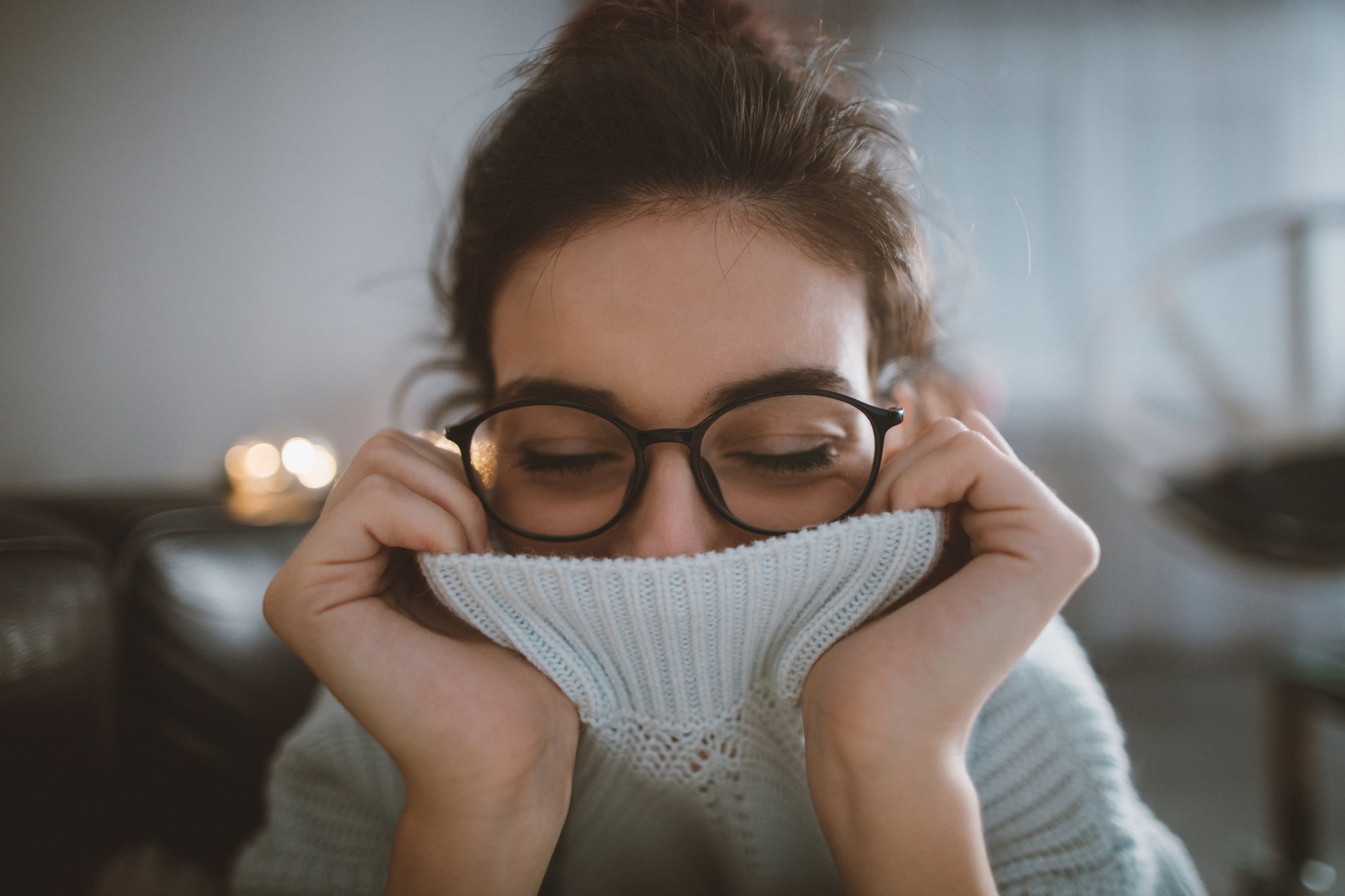 Portrait of a beautiful young woman being goofy