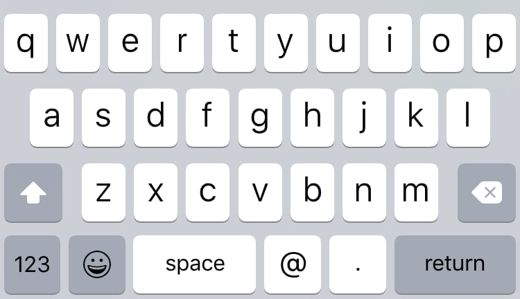 A lowercase keyboard