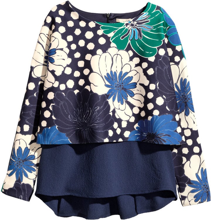 Floral Scuba-Look Top