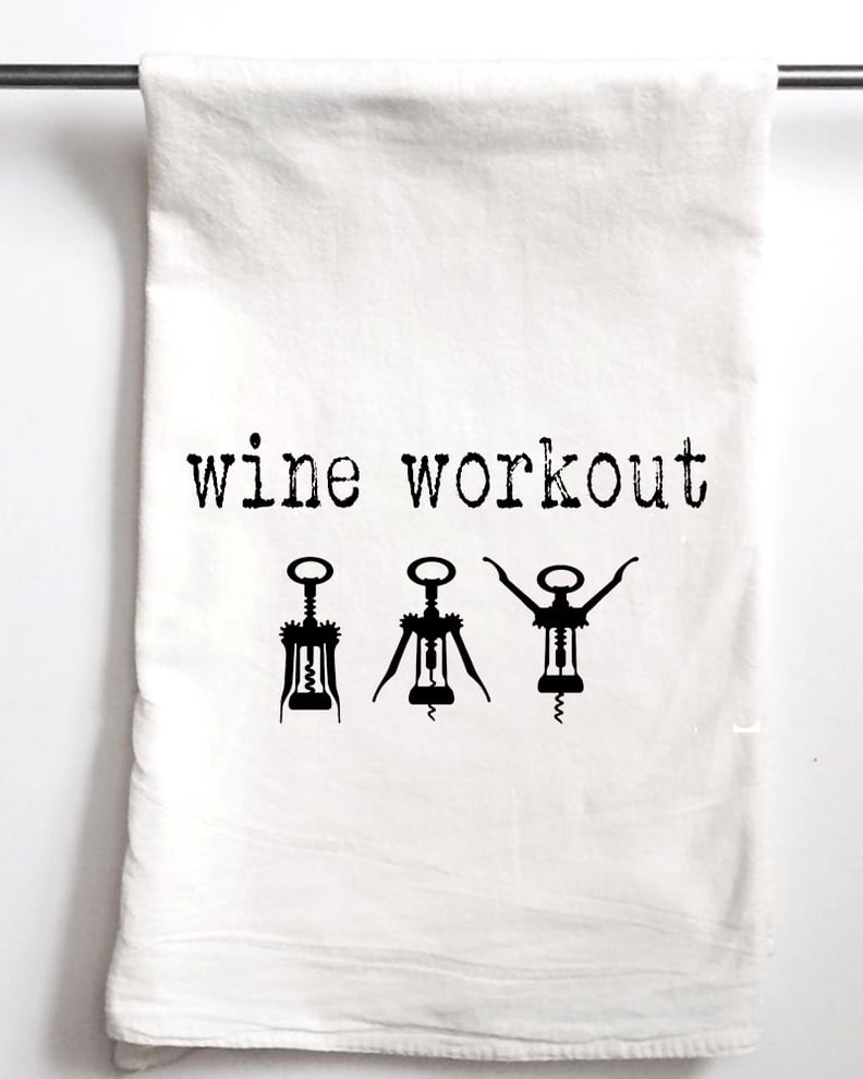 Wine Workout Printed Flour Sack Tea Towel