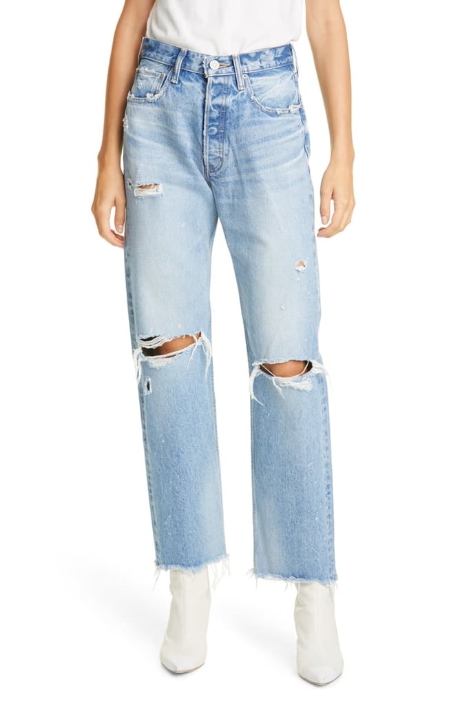 Moussy Vintage Odessa Ripped Straight-Leg Jeans