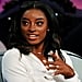 Simone Biles Wears a White Halter Crisscross Corset Top