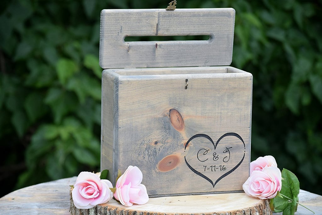 Your guests won't soon forget this gorgeous rustic wedding card box ($50).