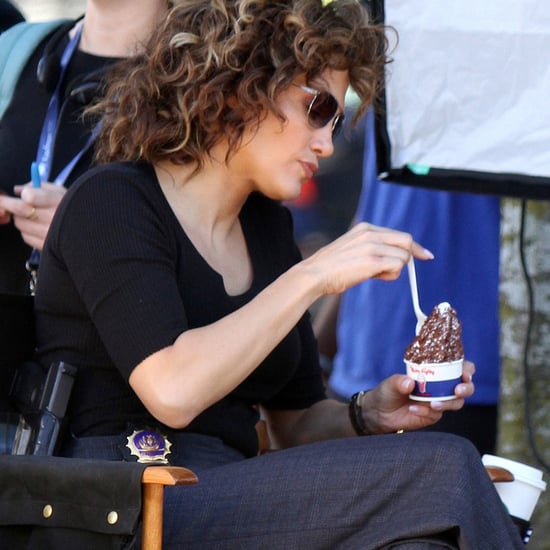 Jennifer Lopez Eating Ice Cream on the Set of Shades of Blue