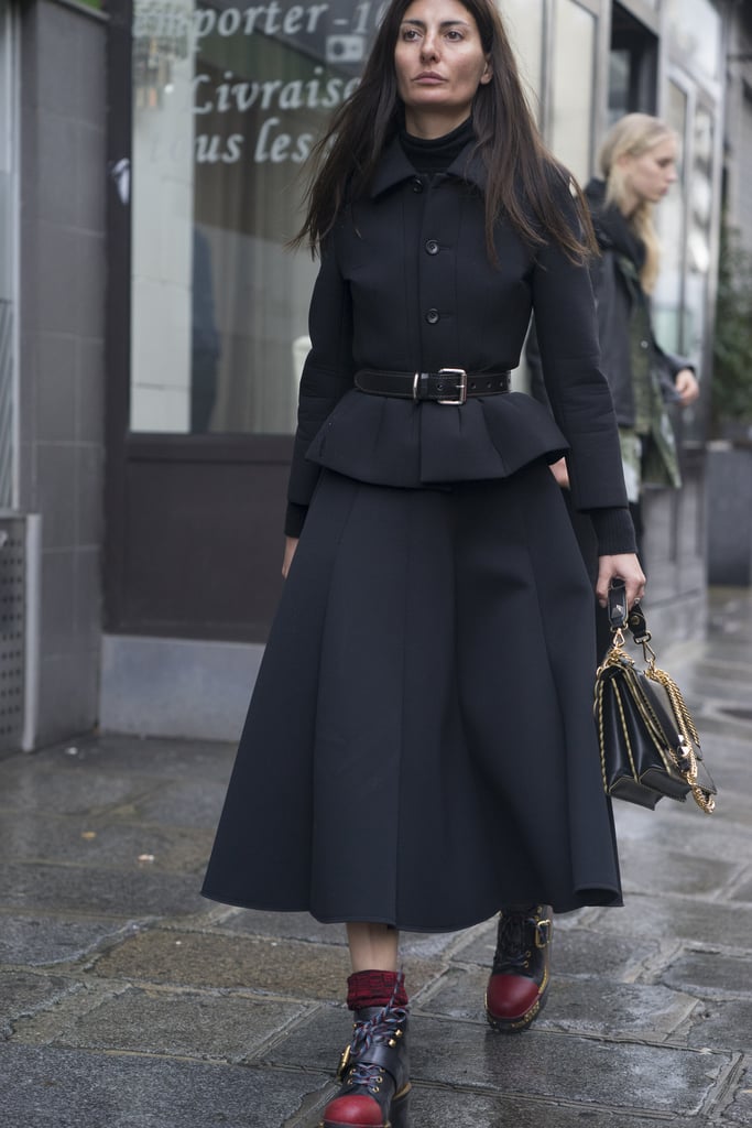 Pull your belt tightly around a shorter jacket to achieve an instant peplum.