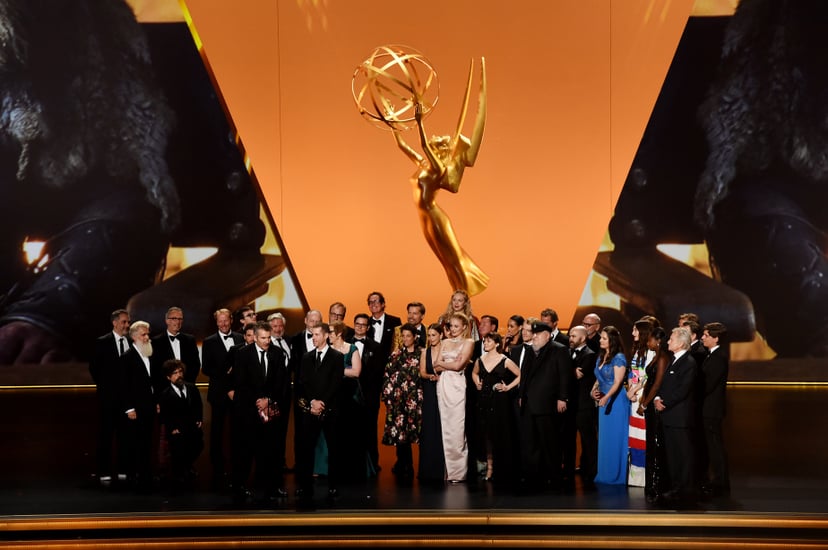 LOS ANGELES, CALIFORNIA - SEPTEMBER 22: Cast and crew of 'Game of Thrones' accept the Outstanding Drama Series award onstage during the 71st Emmy Awards at Microsoft Theater on September 22, 2019 in Los Angeles, California. (Photo by Kevin Winter/Getty Im