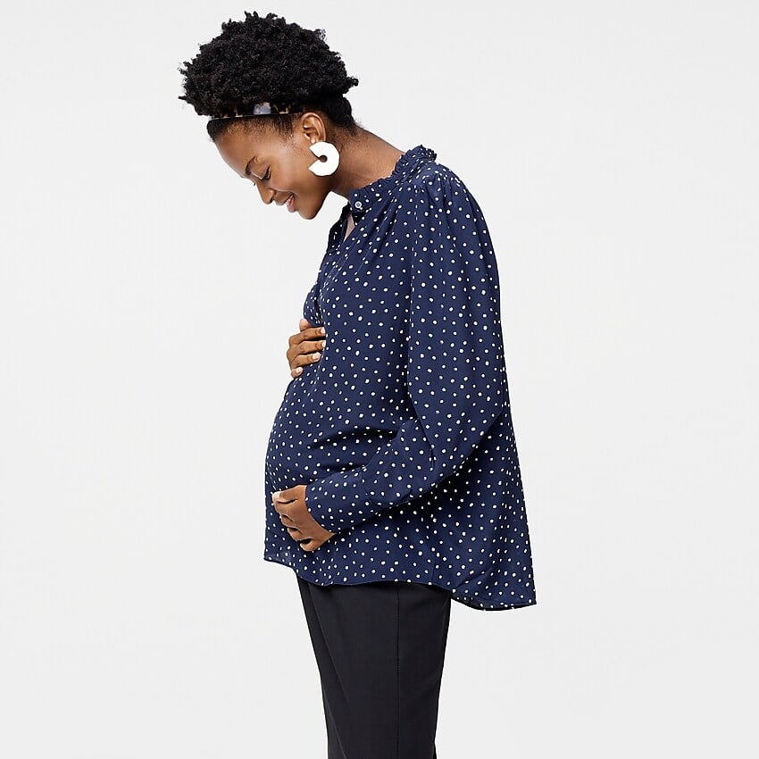 Hatch x J.Crew Ruffle Popover Shirt in Dots