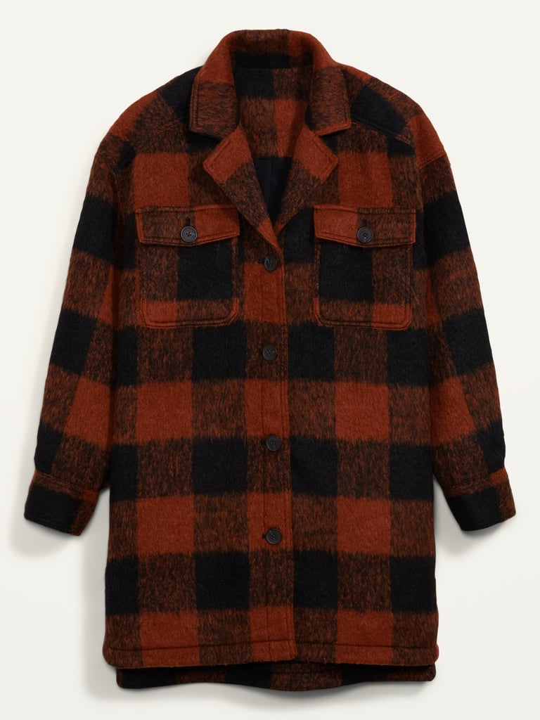 oversized brown plaid shirt