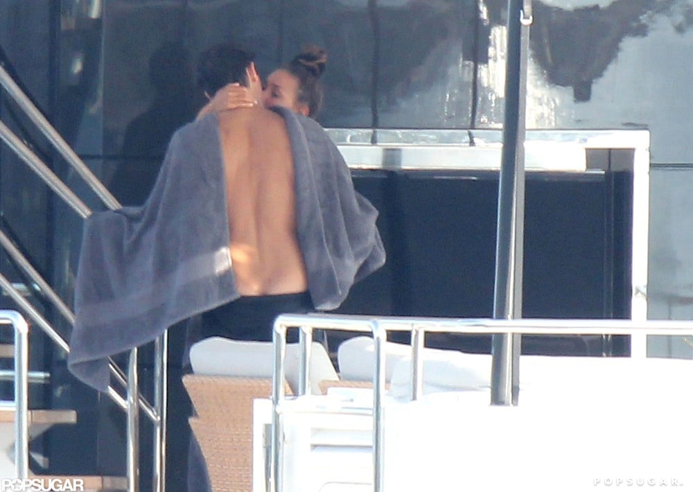 Adrien Brody and Lara Lieto basked under the sun on a yacht in the South of France in July 2012.