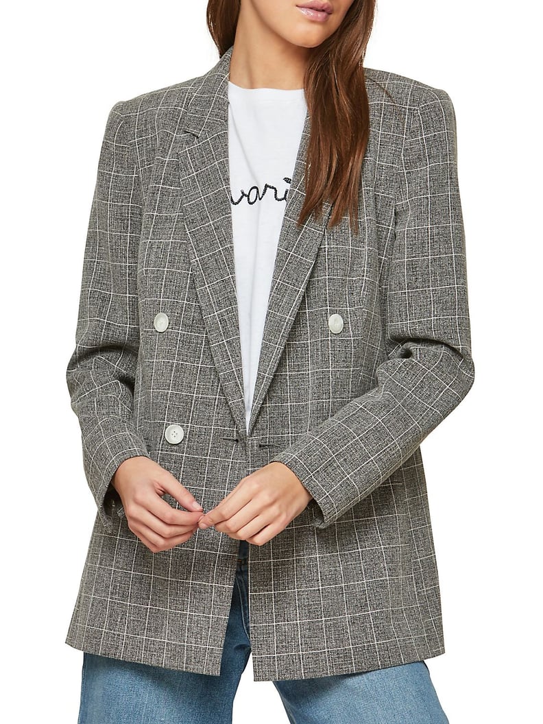 Miss Selfridge Grid Check Double-Breasted Blazer