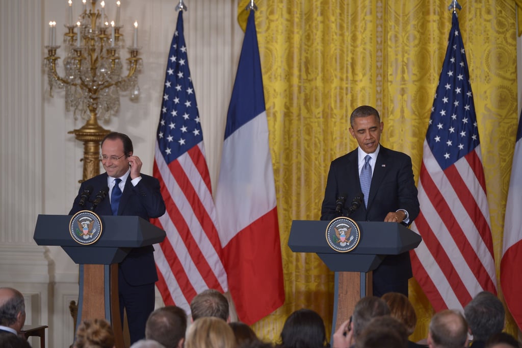 Next up was a press conference, where it was Hollande's turn to laugh.