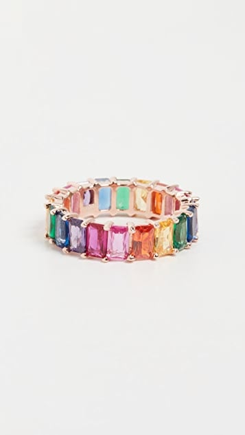 Adina's Jewels Rainbow Baguette Ring