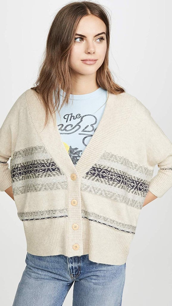 CHASER Fair Isle Drop Shoulder Oversized Cardi