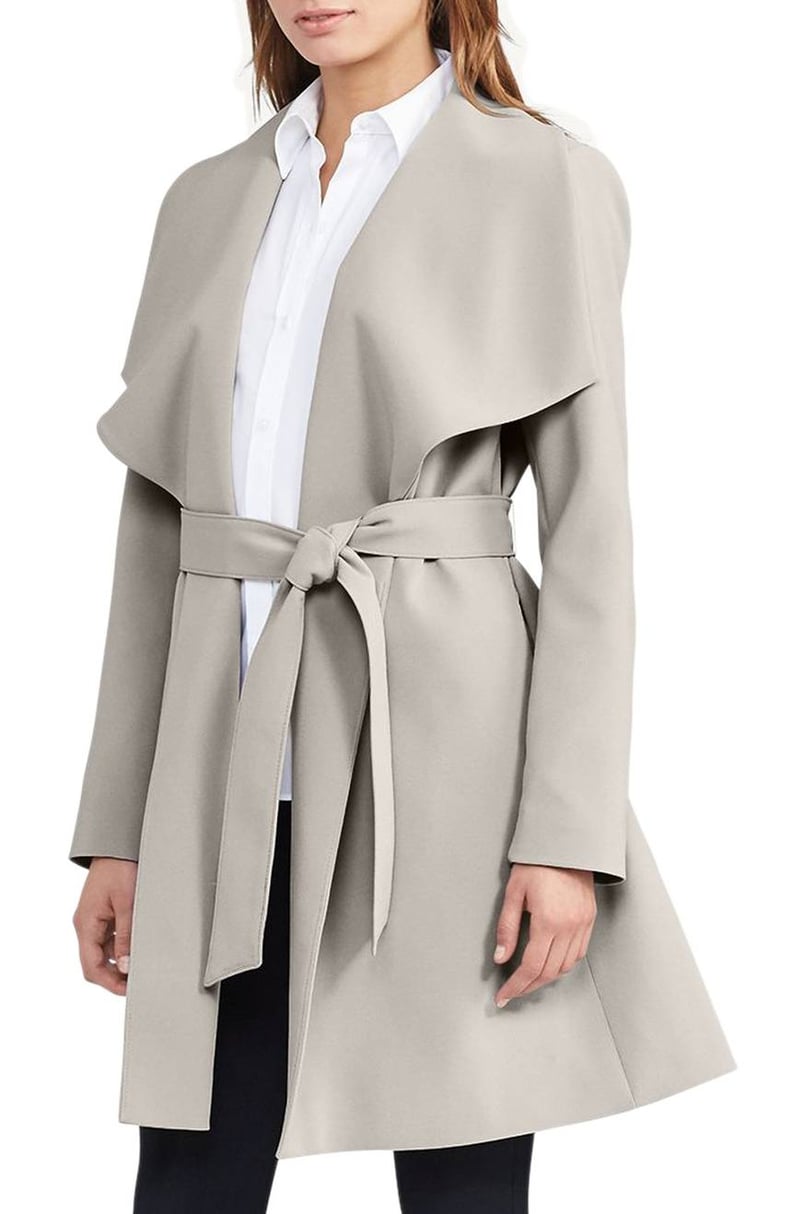 Lauren Ralph Lauren Belted Drape Front Coat