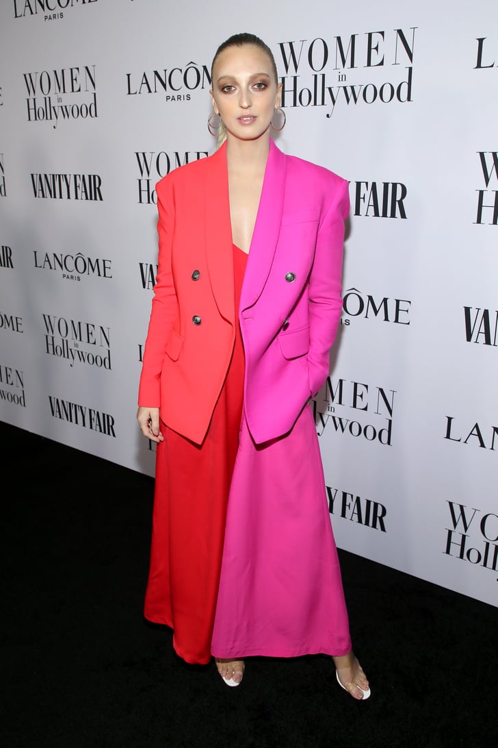 A Red-and-Pink Suit | How to Wear the Red-and-Pink Colourblocking Trend ...