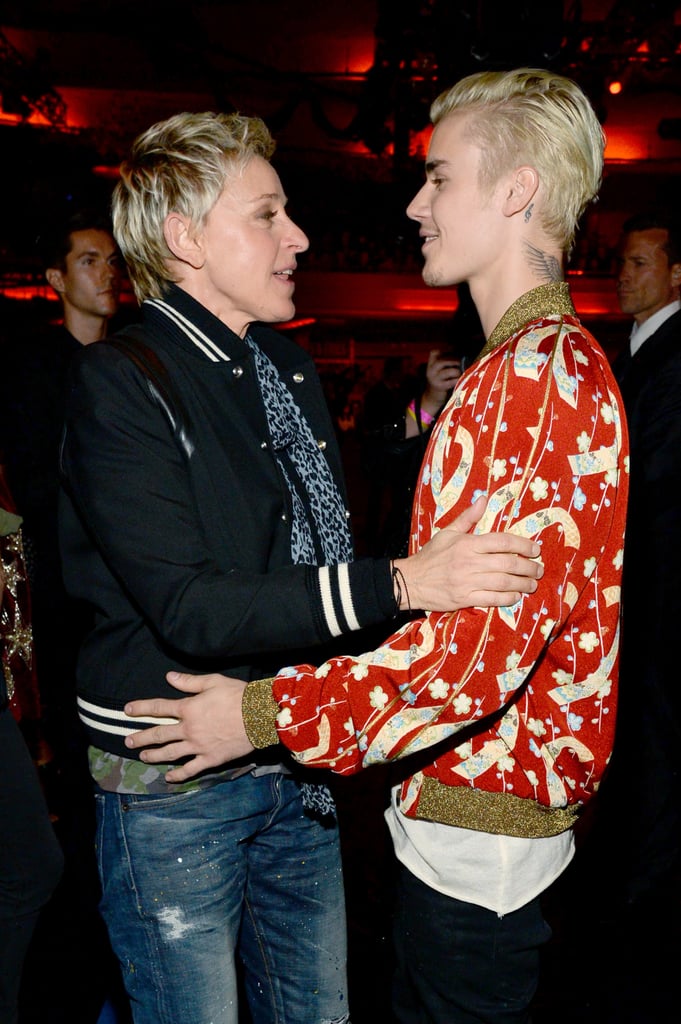 Pictured: Ellen DeGeneres and Justin Bieber