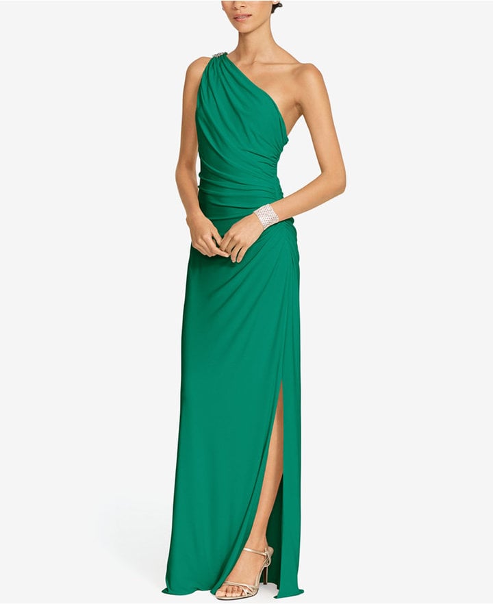 Lauren Ralph Lauren One-Shoulder Brooch Gown ($190) | 33 Affordable Wedding  Guest Dresses That Are Begging For a Night Out | POPSUGAR Fashion Photo 6