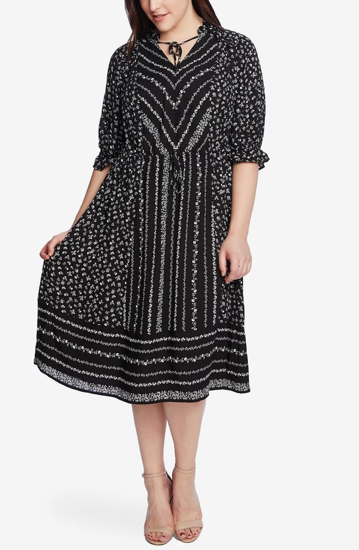 cece bell sleeve ruffle dress