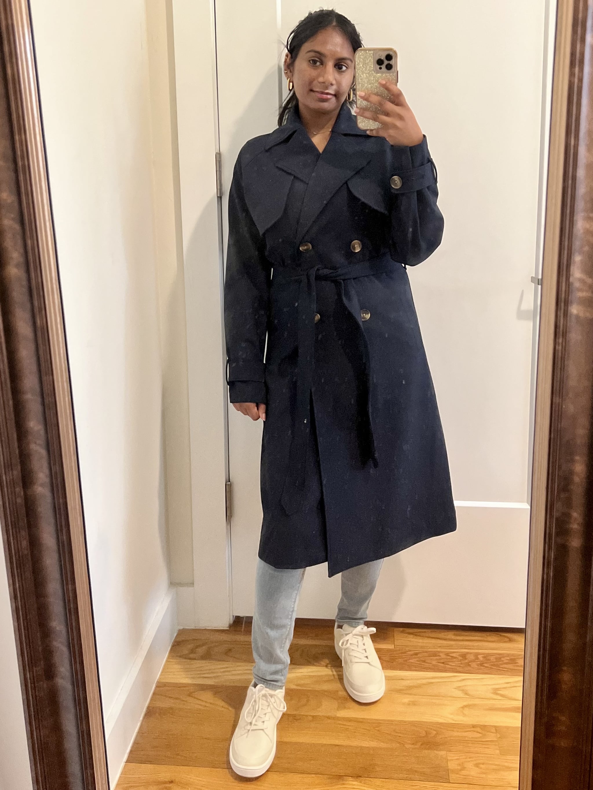 Old Navy Double-Breasted Tie-Belt Trench Coat Review | POPSUGAR