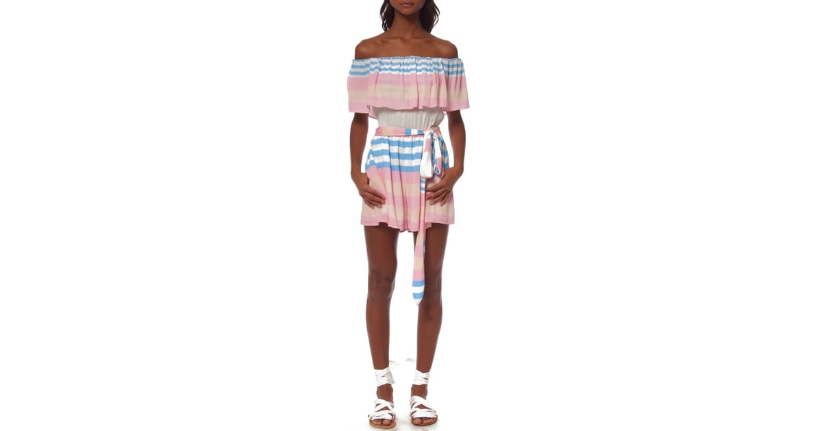 Mara Hoffman 'Wheatfield' Off the Shoulder CoverUp Romper (236) Beach CoverUps POPSUGAR