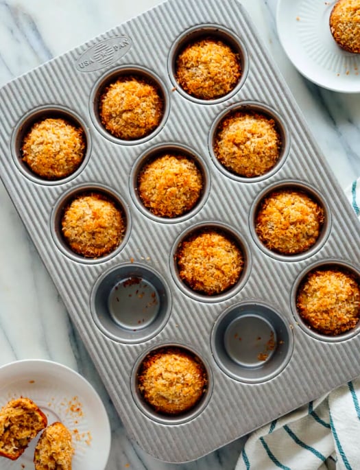 Banana Coconut Muffins in a Muffin Tin