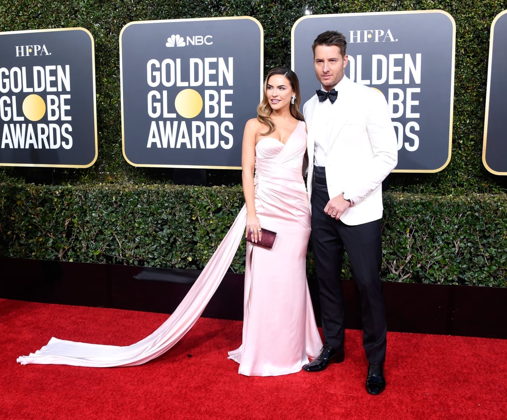 Justin Hartley and Chrishell Stause at 2019 Golden Globes