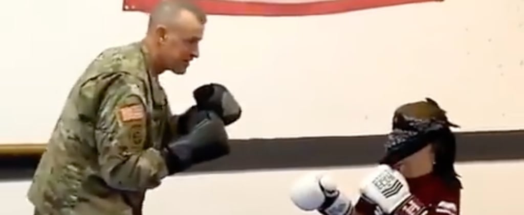 Military Dad Surprises Son While Boxing Blindfolded