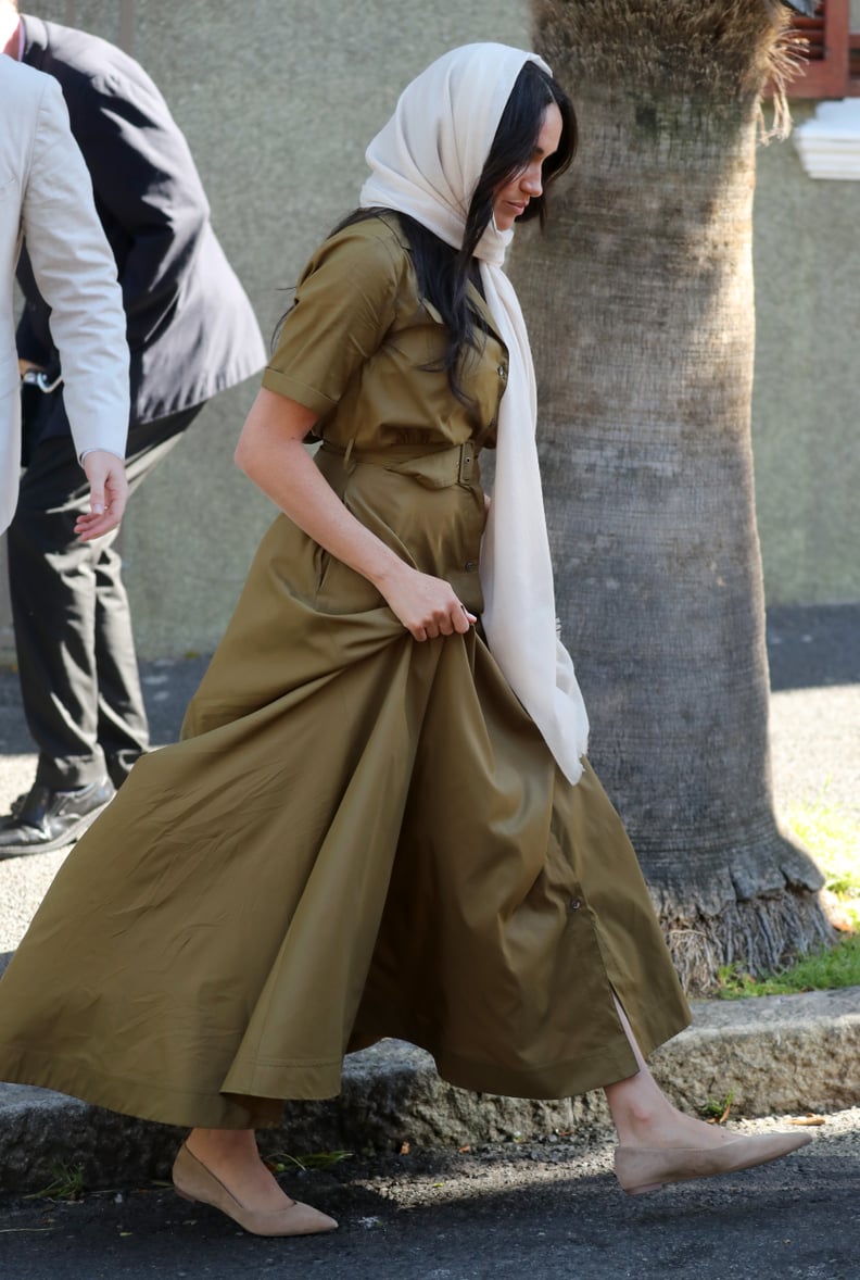 Meghan Markle Wearing a Green Maxi Dress