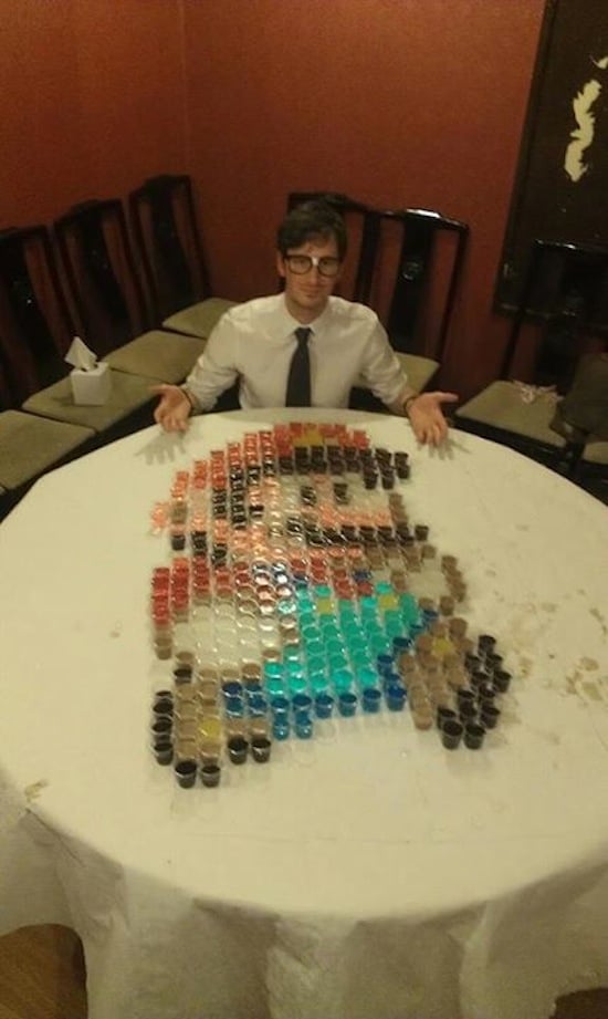 3. The Guy Who Arranged Shots Into the Shape of Mario Like a BAMF