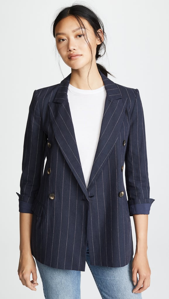 L'Agence Brea Jacket Kim Kardashian Pinstripe Suit at KKW Beauty Pop