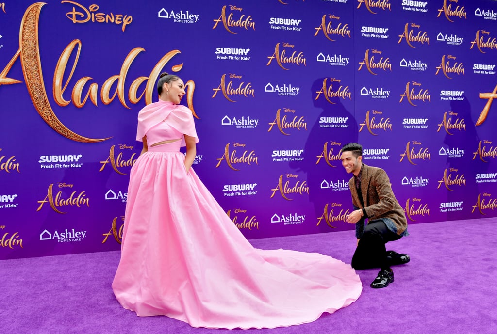 Naomi Scott's Pink Brandon Maxwell Dress at Aladdin Premiere