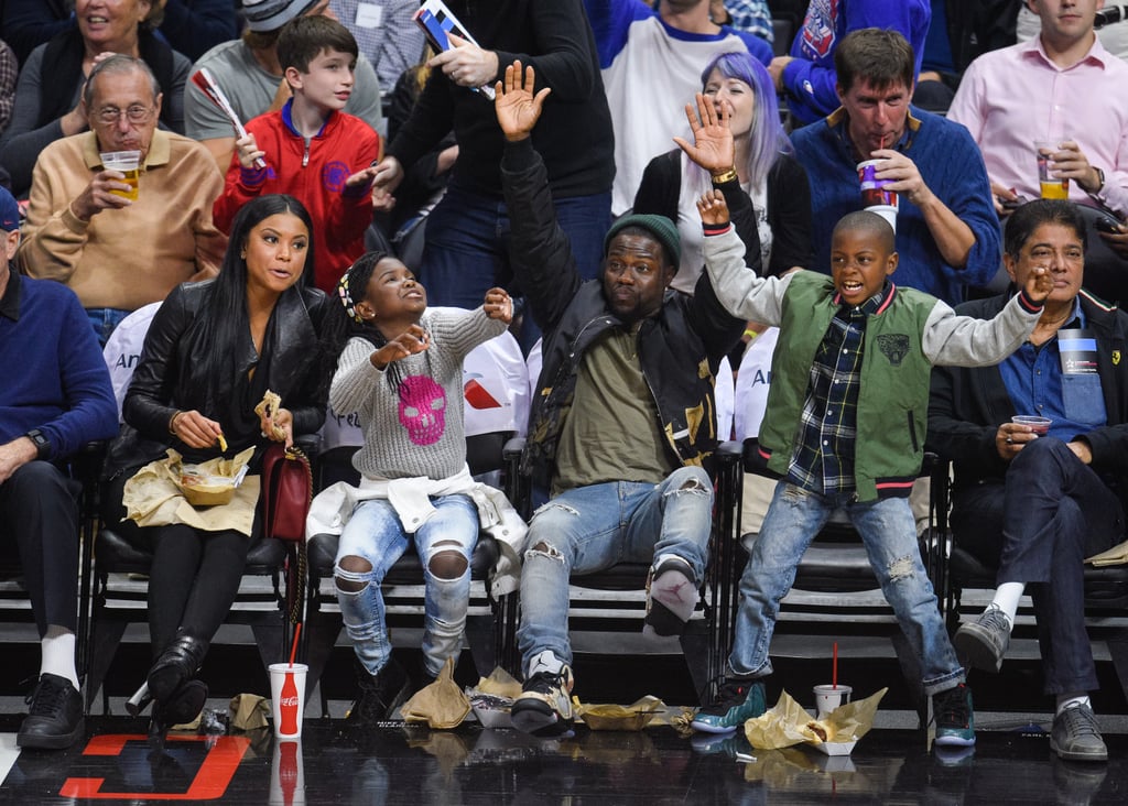Kevin Hart and His Kids at an LA Clippers Game Nov. 2015