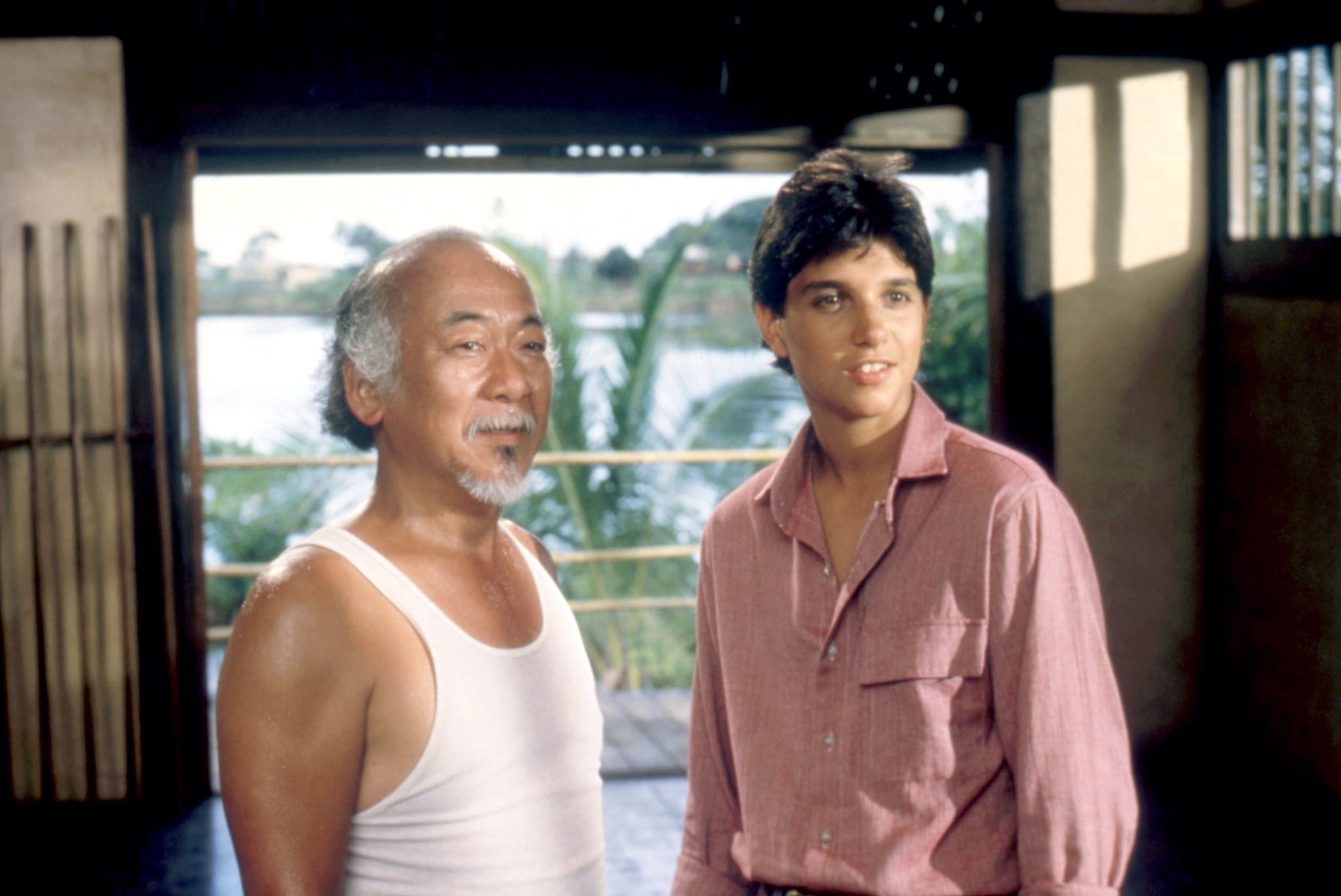 THE KARATE KID, Pat Morita, Ralph Macchio, 1984. Columbia Pictures/courtesy Everett Collection