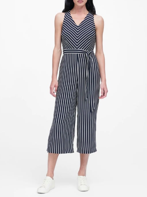 Petite Wide-Leg Cropped Jumpsuit