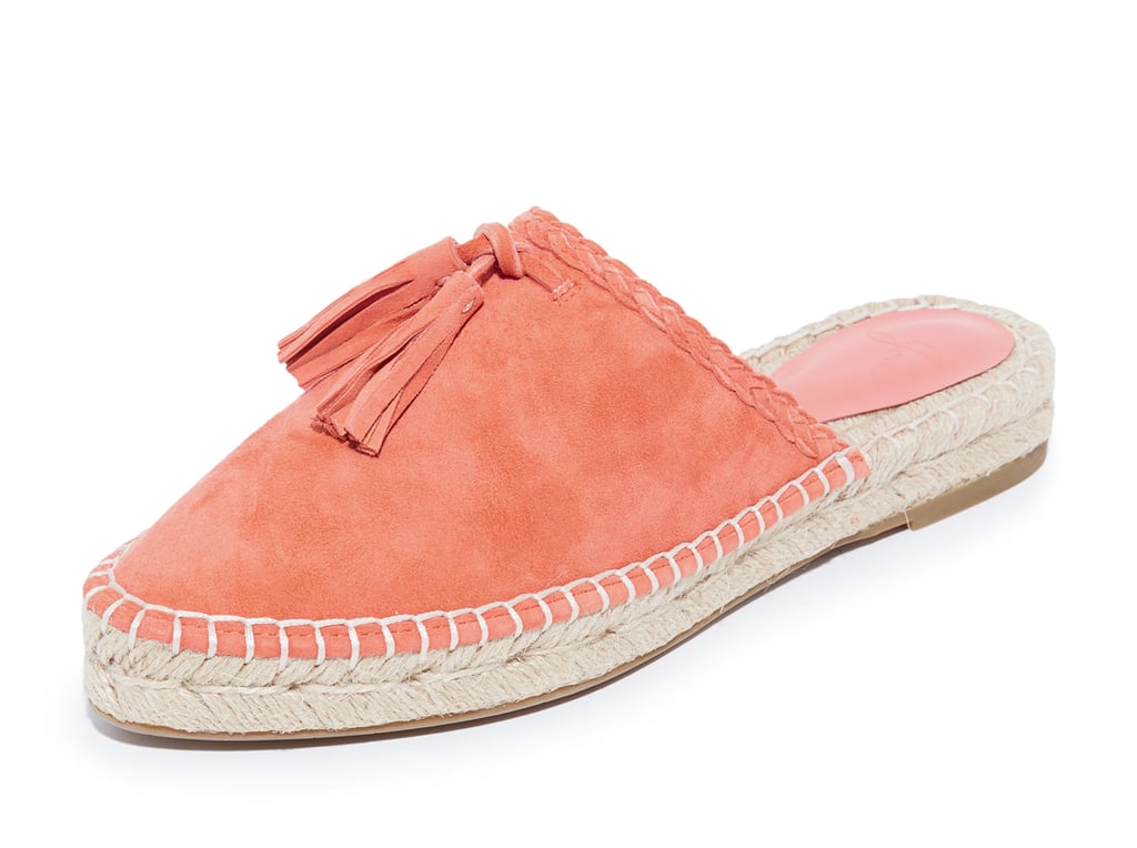 pink tassel mules