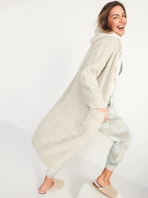 Old Navy Slouchy Rib-Knit Long-Line Open-Front Sweater