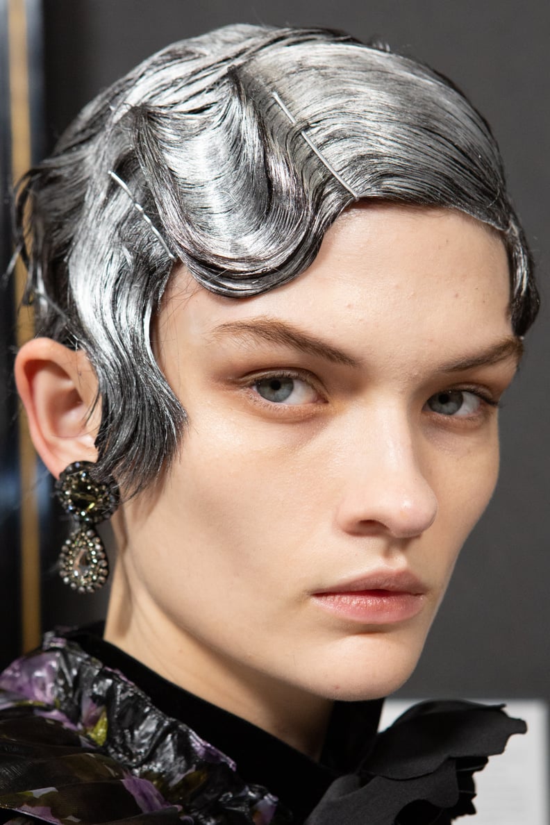 Shimmering Silver Wigs at Erdem Fall 2020