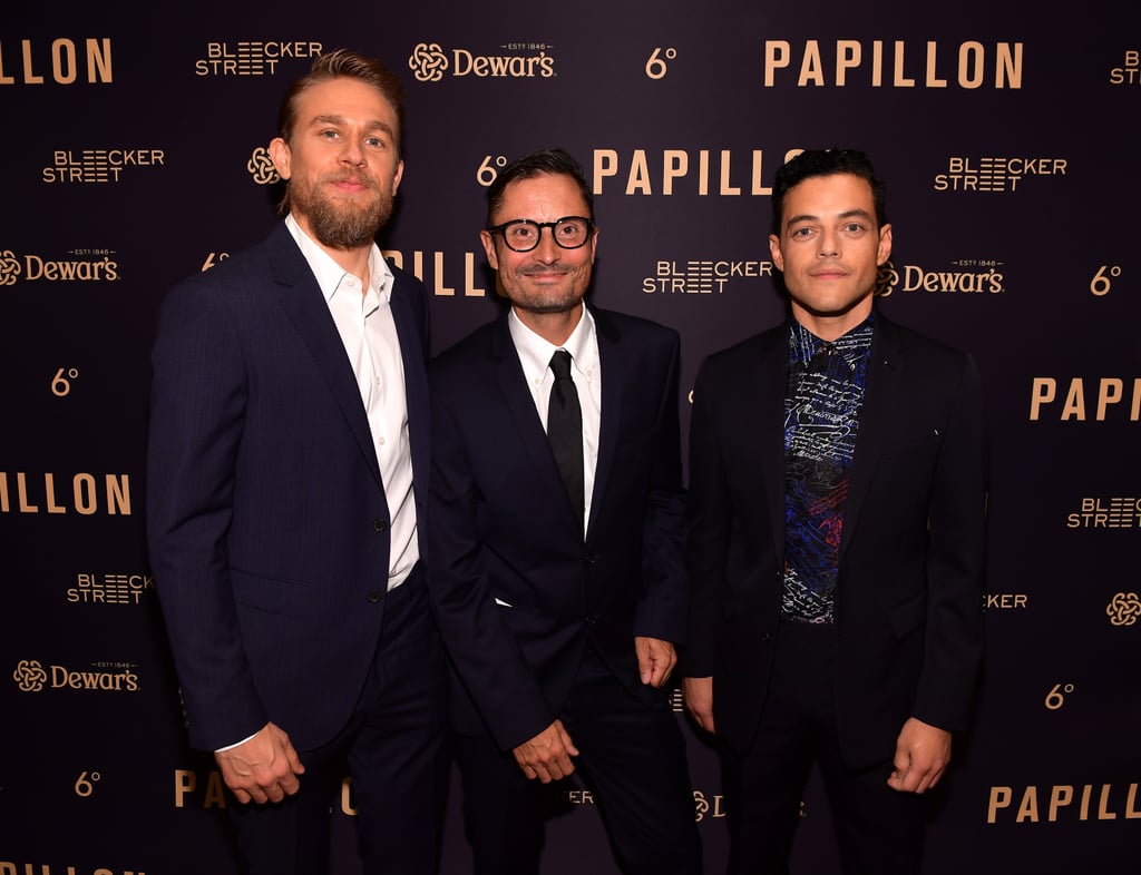 Charlie Hunnam and Rami Malek at Papillon Premiere Aug. 2018