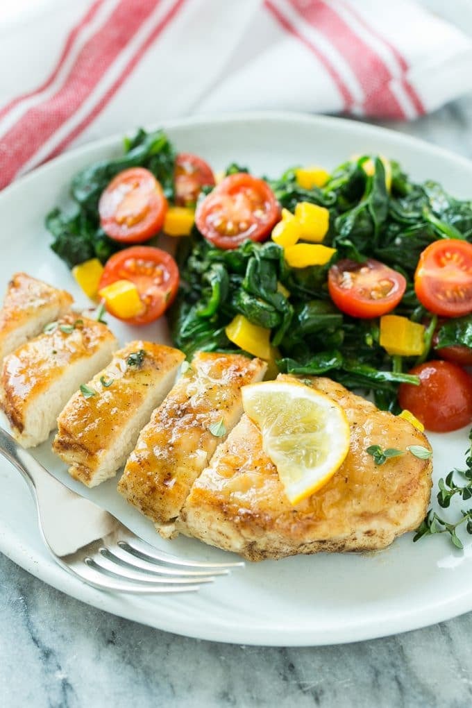 Pan Seared Chicken Breast With Spinach