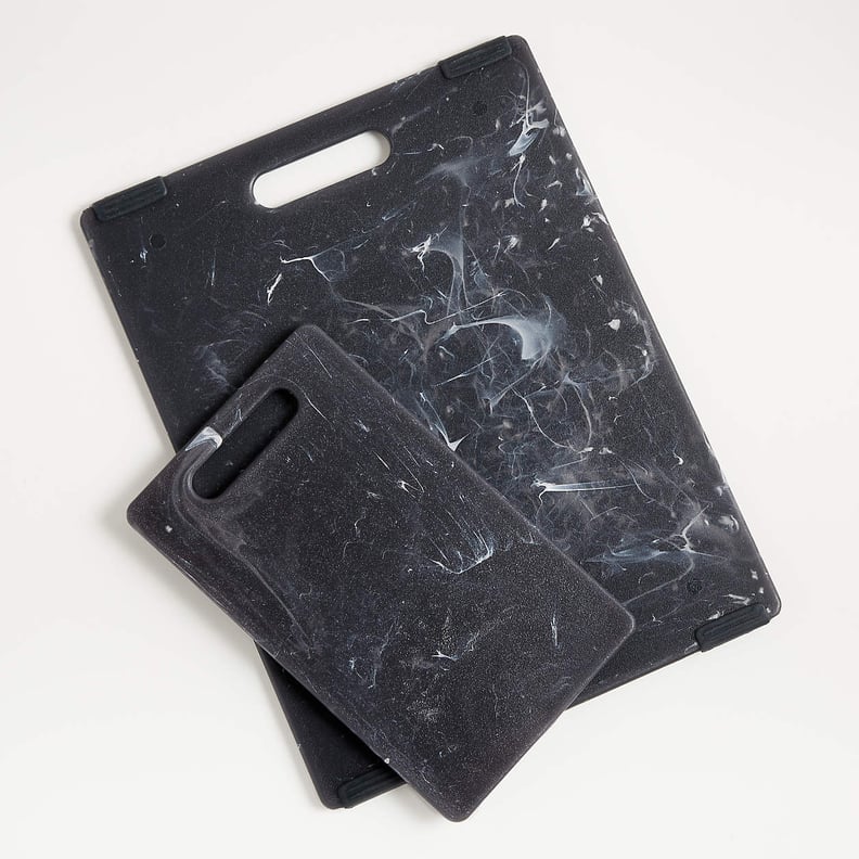 A Marble Cutting Board: Crate & Barrel Jelli Reversible Black Marble Cutting Boards