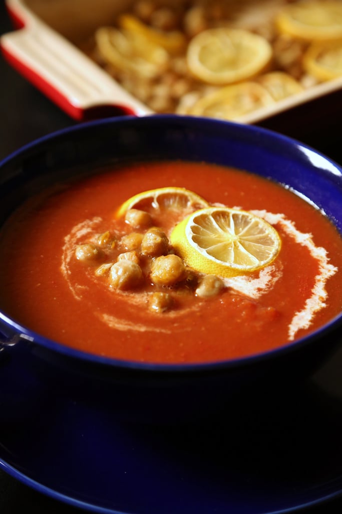 Cream of Tomato Soup With Crunchy Lemon Chickpeas