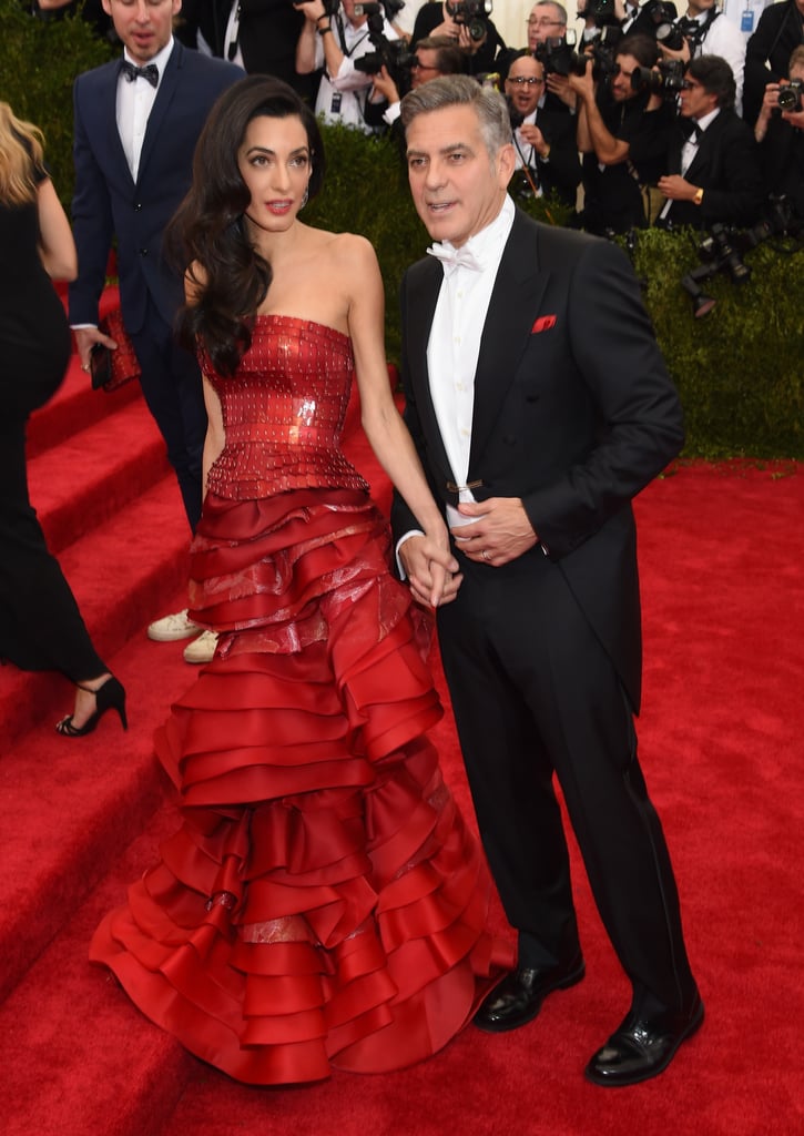 Amal and George Clooney at the Met Gala 2015