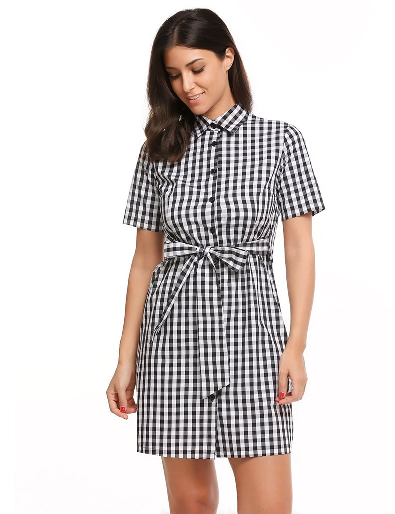 Zeagoo Plaid Shirt Dress